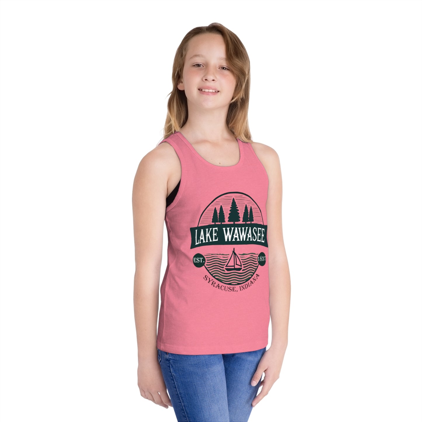 Vintage Lake Wawasee Unisex Kids Jersey Tank Top