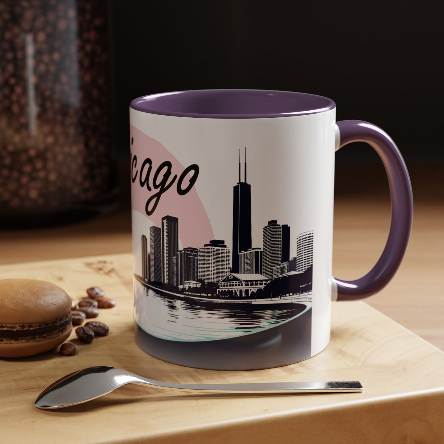 Elegant Chicago Skyline Accent Coffee Mug