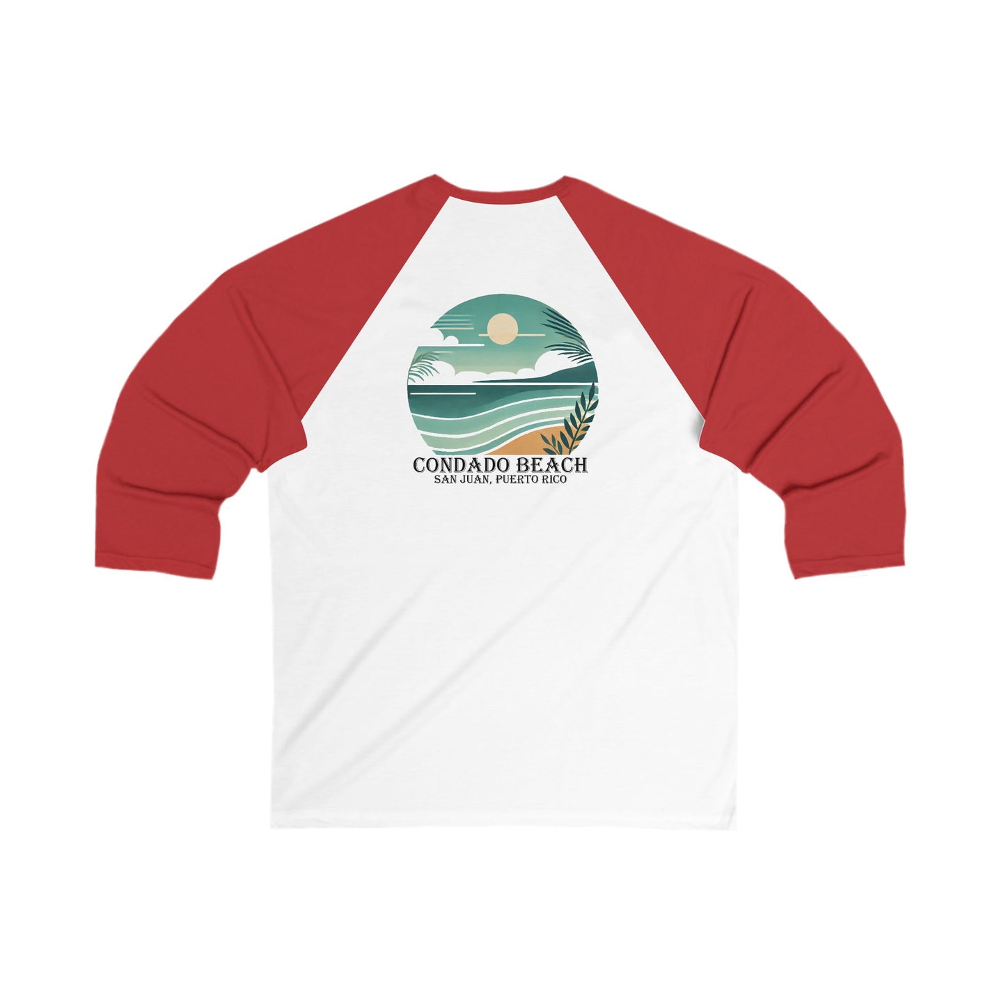 Coastal Vibes Condado Beach Men's 3/4 Sleeve Baseball Tee