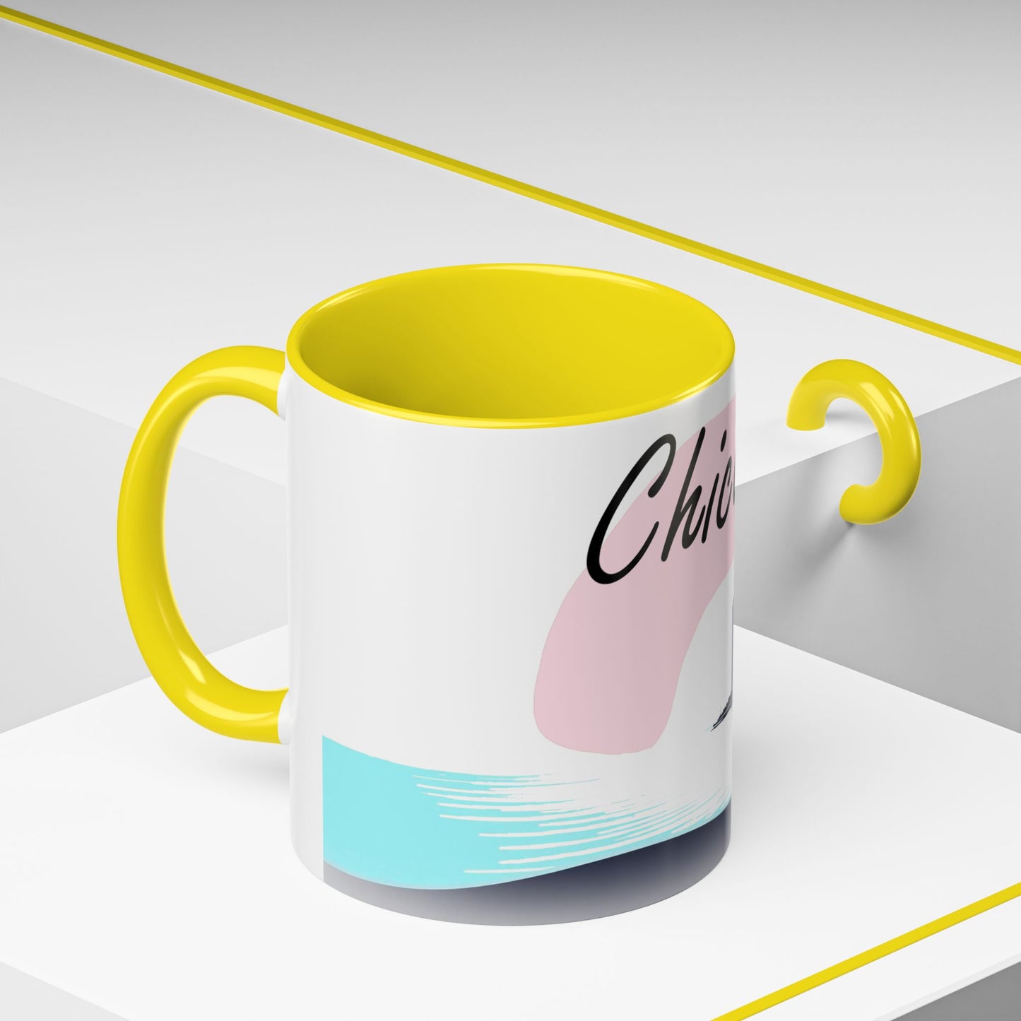 Elegant Chicago Skyline Accent Coffee Mug