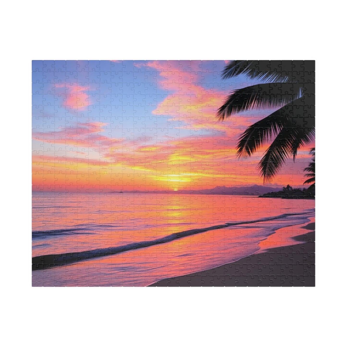 Tropical Beach at Sunset Jigsaw Puzzle
