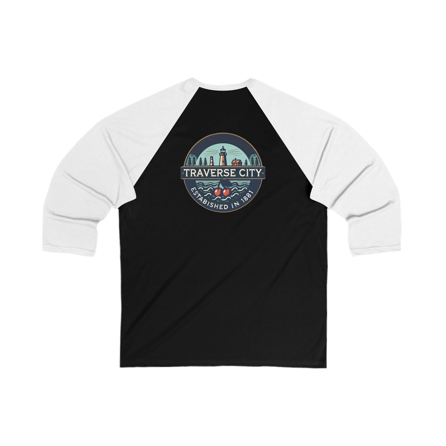 Vintage Traverse City Men's 3/4 Sleeve Baseball Tee