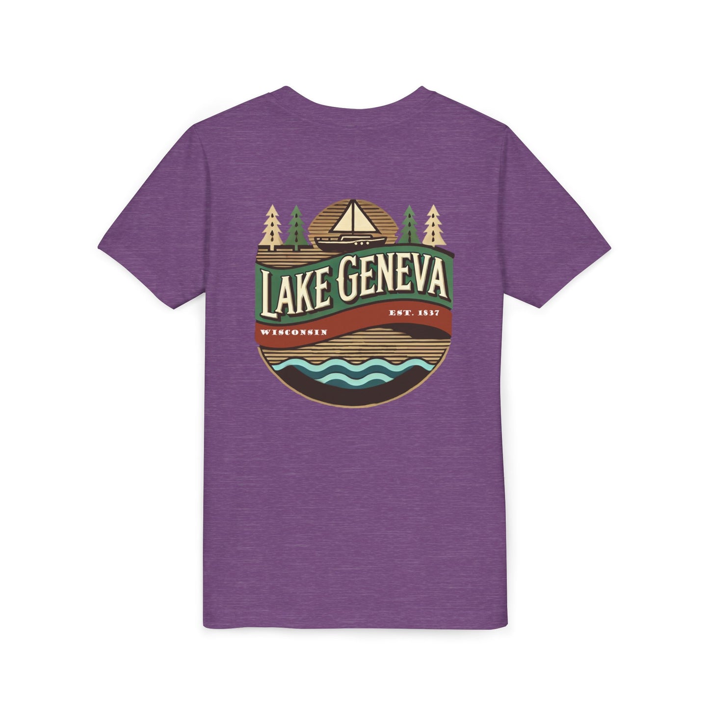 Retro Lake Geneva Unisex Youth Short Sleeve Tee