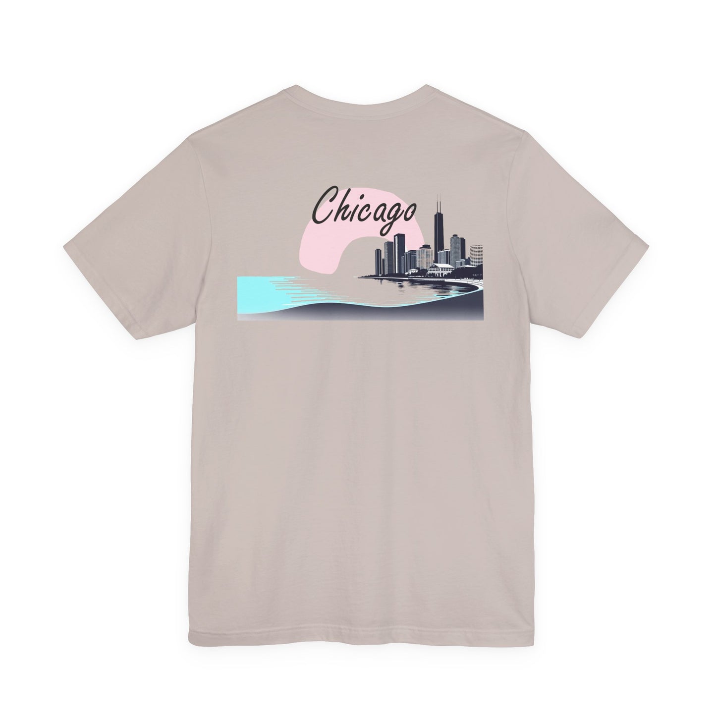 Elegant Chicago Skyline Unisex Jersey Short Sleeve Tee