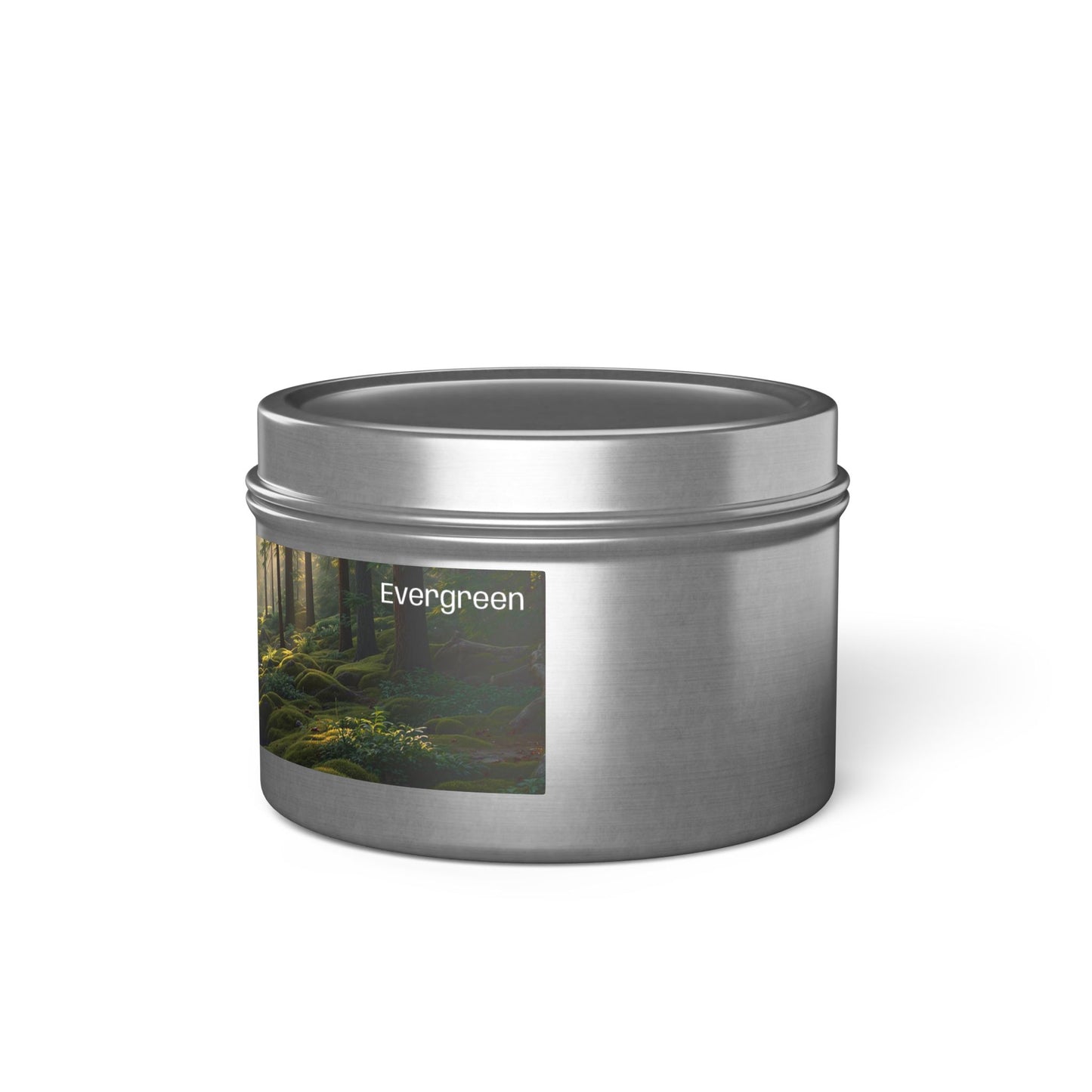 Evergreen Scented Rustic Tin Candle