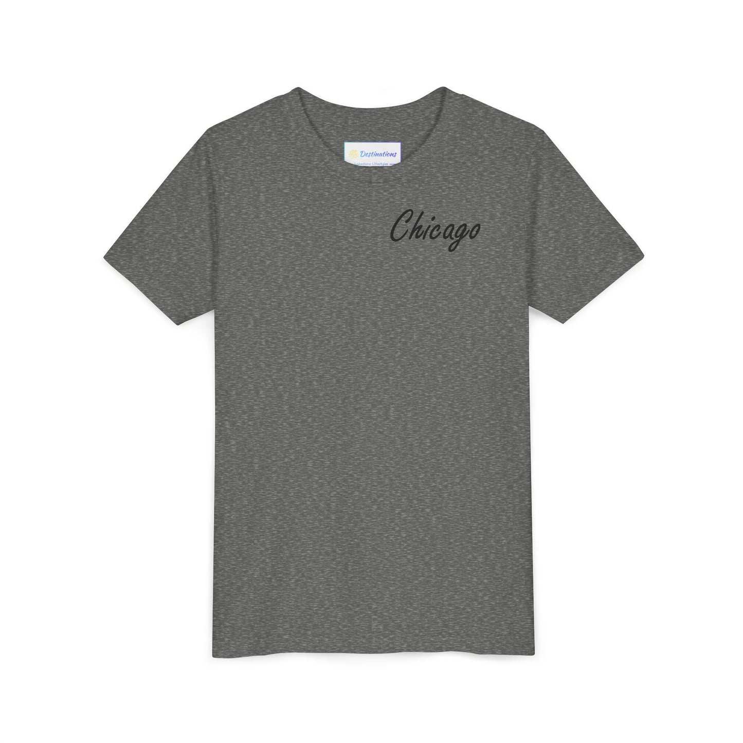 Elegant Chicago Skyline Unisex Youth Short Sleeve Tee