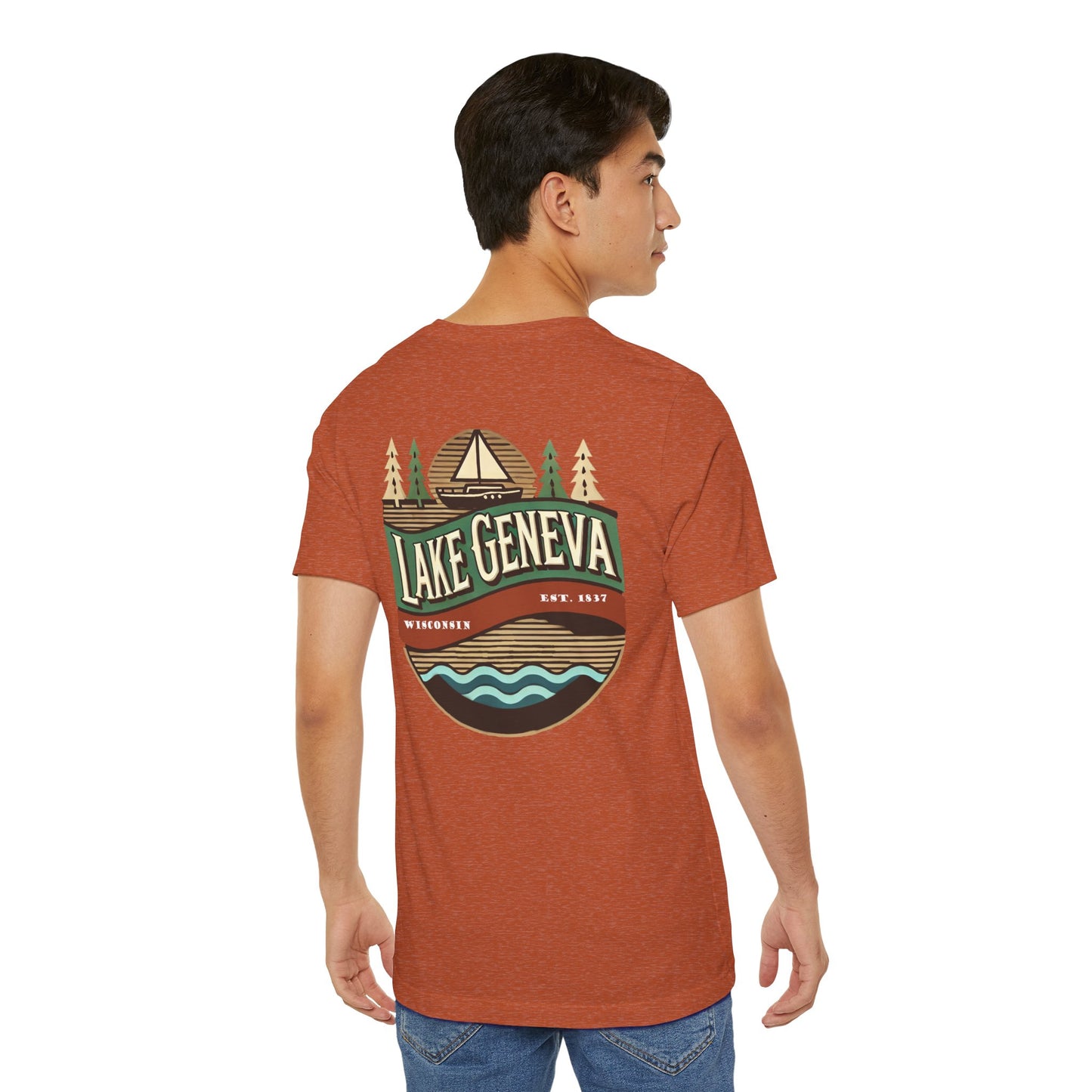 Retro Lake Geneva Unisex Jersey Short Sleeve Tee