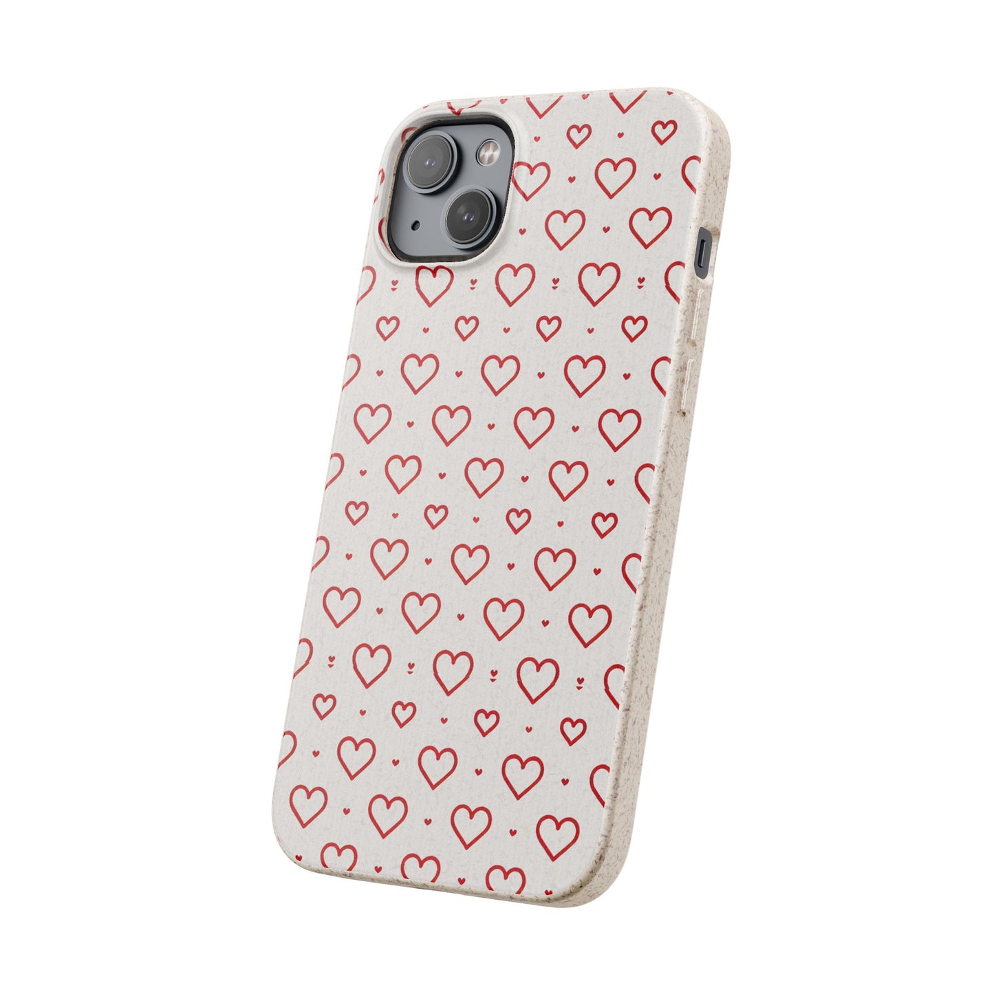 Red Hearts Print MagSafe Biodegradable Phone Case