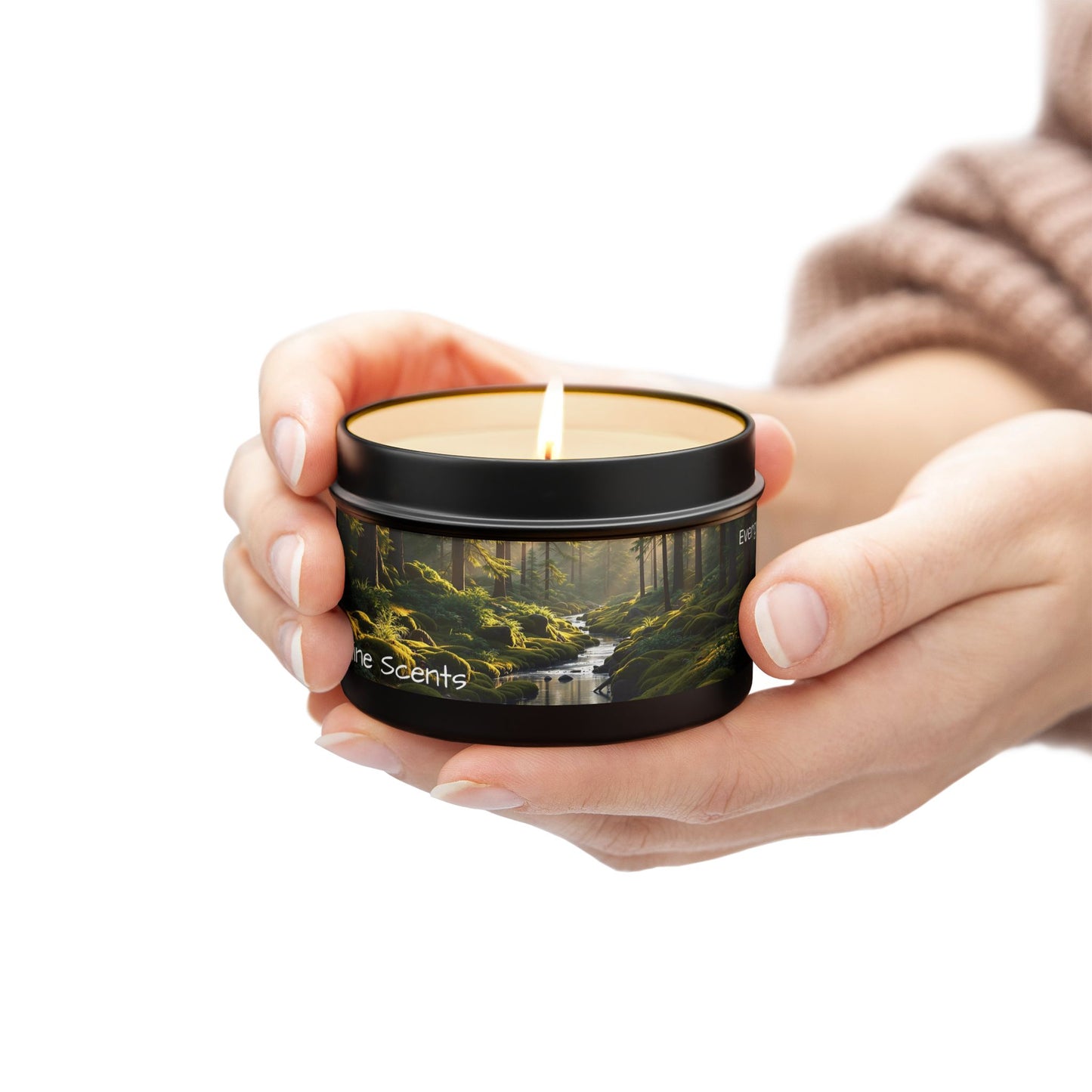 Evergreen Scented Rustic Tin Candle