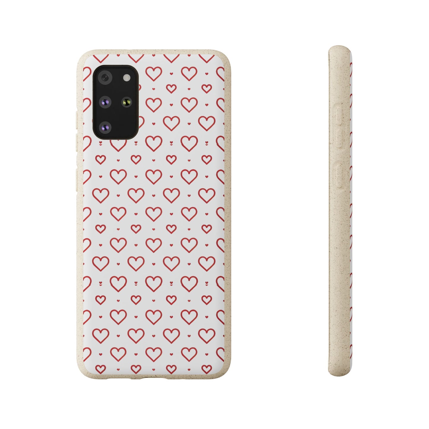 Red Hearts Print MagSafe Biodegradable Phone Case