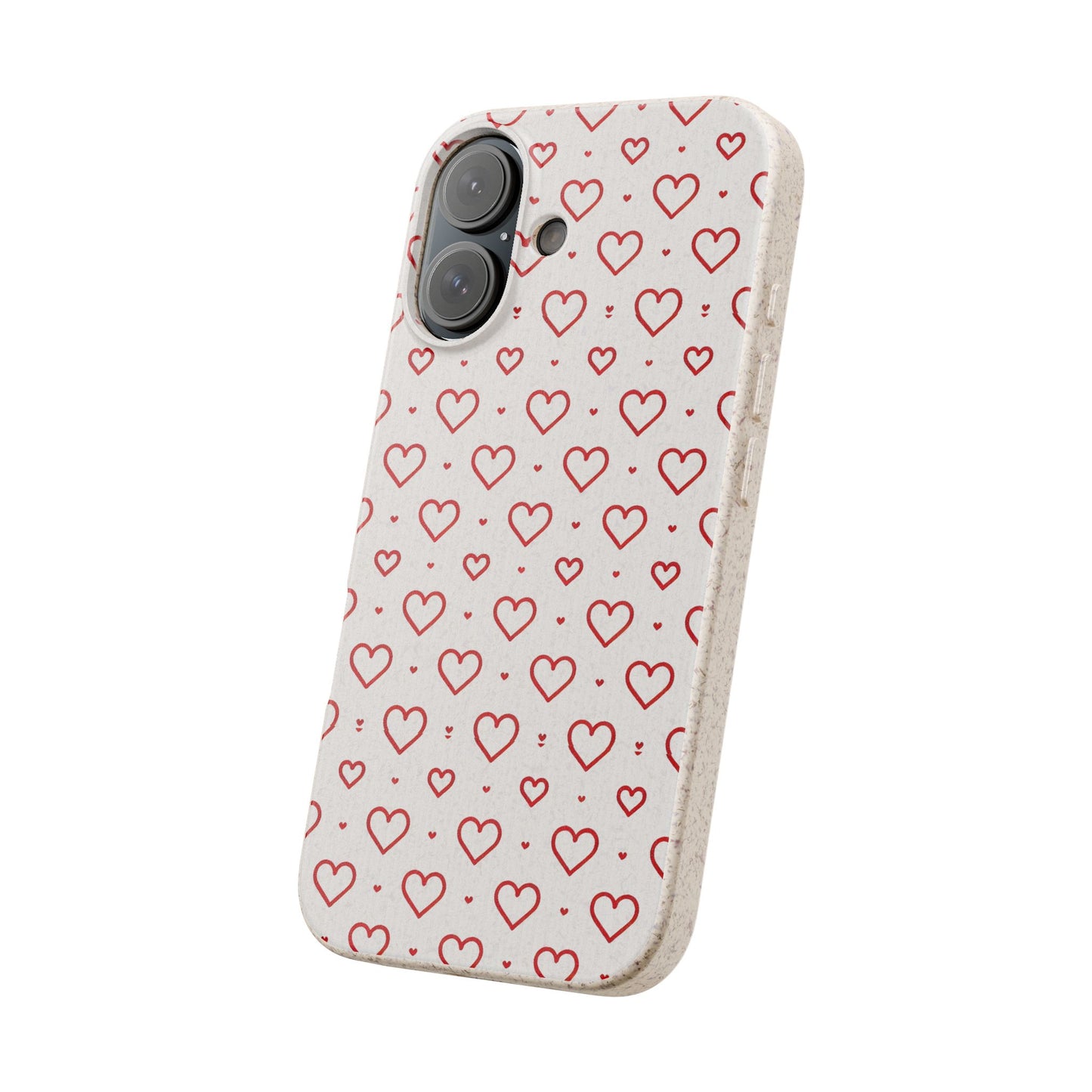 Red Hearts Print MagSafe Biodegradable Phone Case