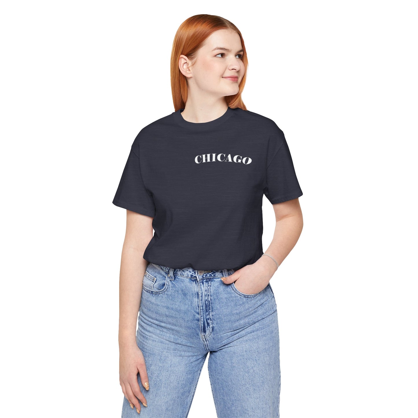 Mystery Noir Chicago Skyline Sunset Unisex Jersey Short Sleeve Tee