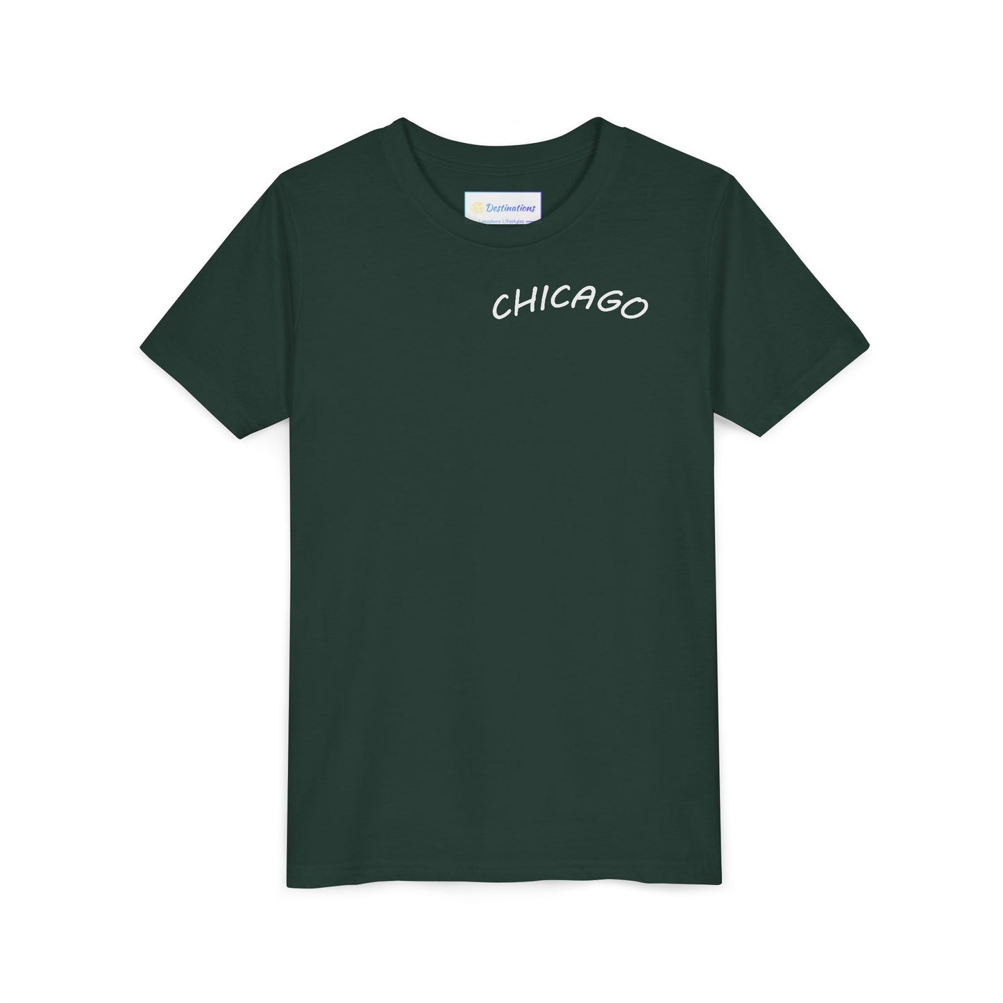 Retro Chicago Sunset Unisex Youth Short Sleeve Tee