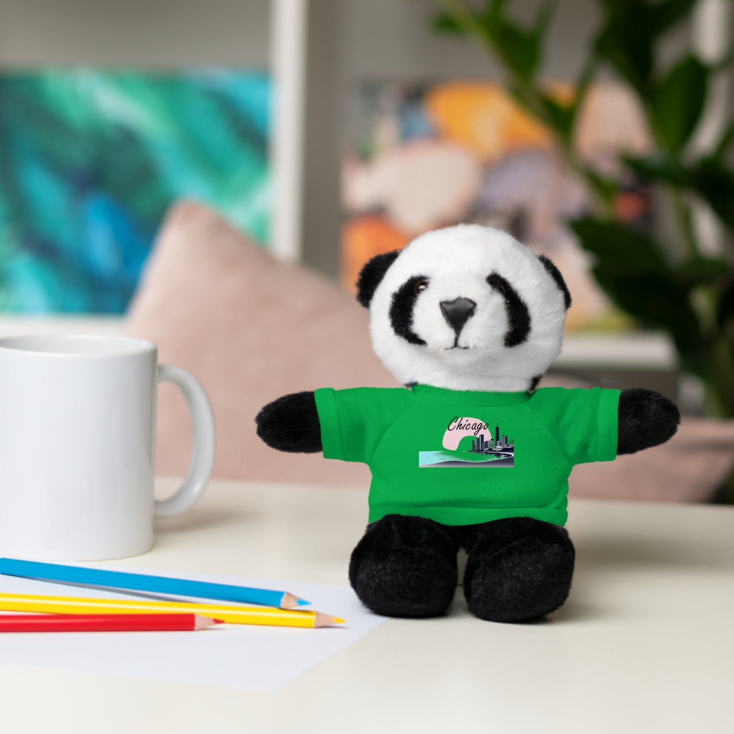 Elegant Chicago Skyline Stuffed Animals with Tee