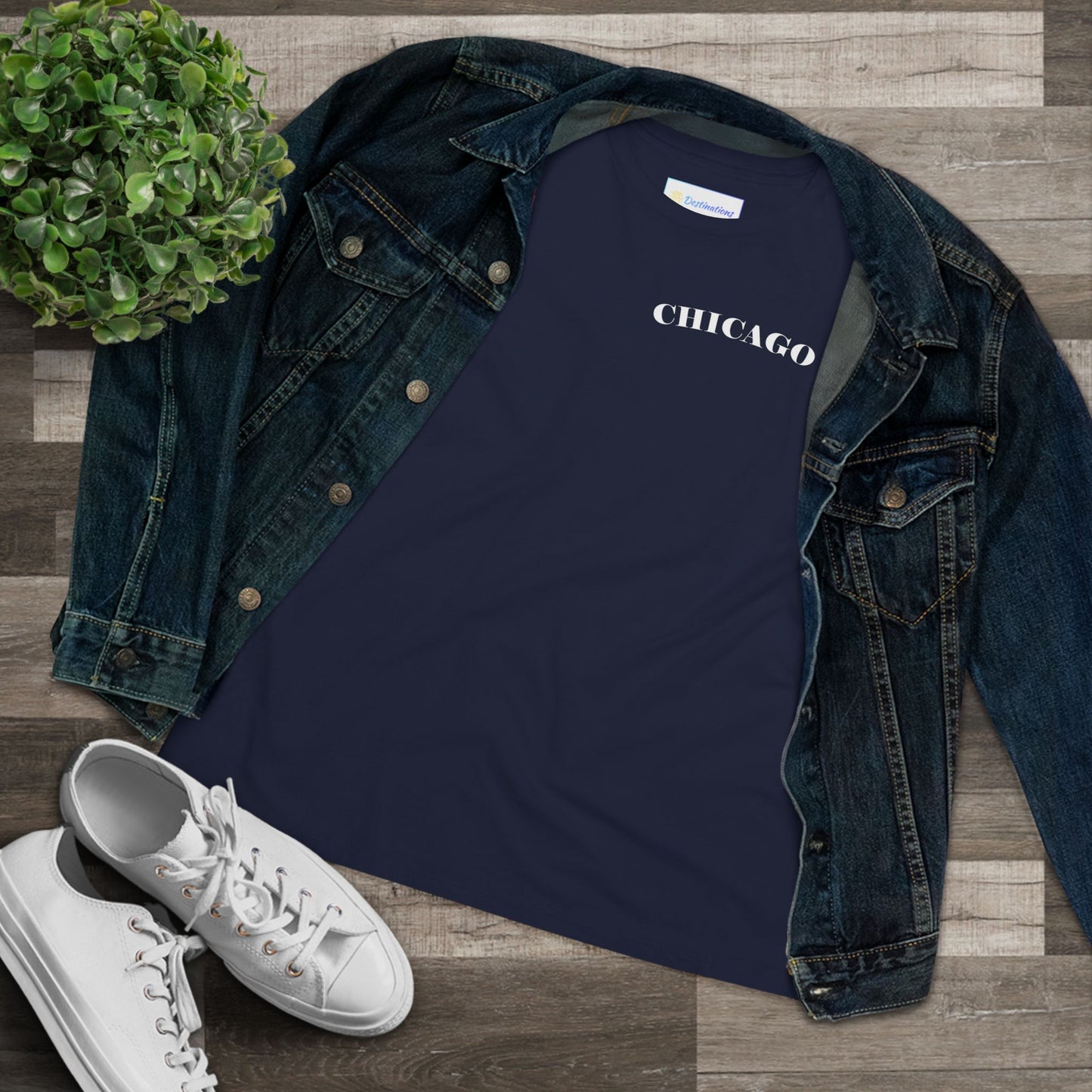 Mystery Noir Chicago Skyline Sunset Women's Cotton Tee