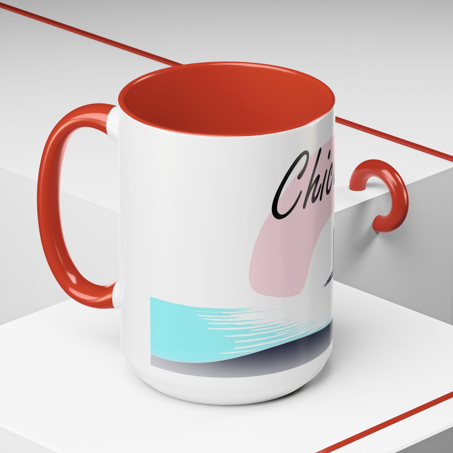 Elegant Chicago Skyline Accent Coffee Mug