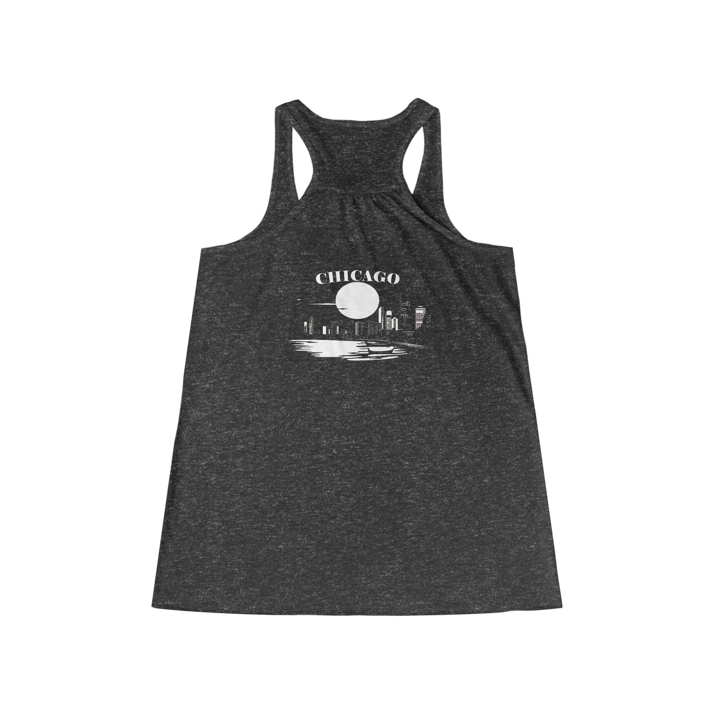 Mystery Noir Chicago Skyline Sunset Women's Flowy Racerback Tank