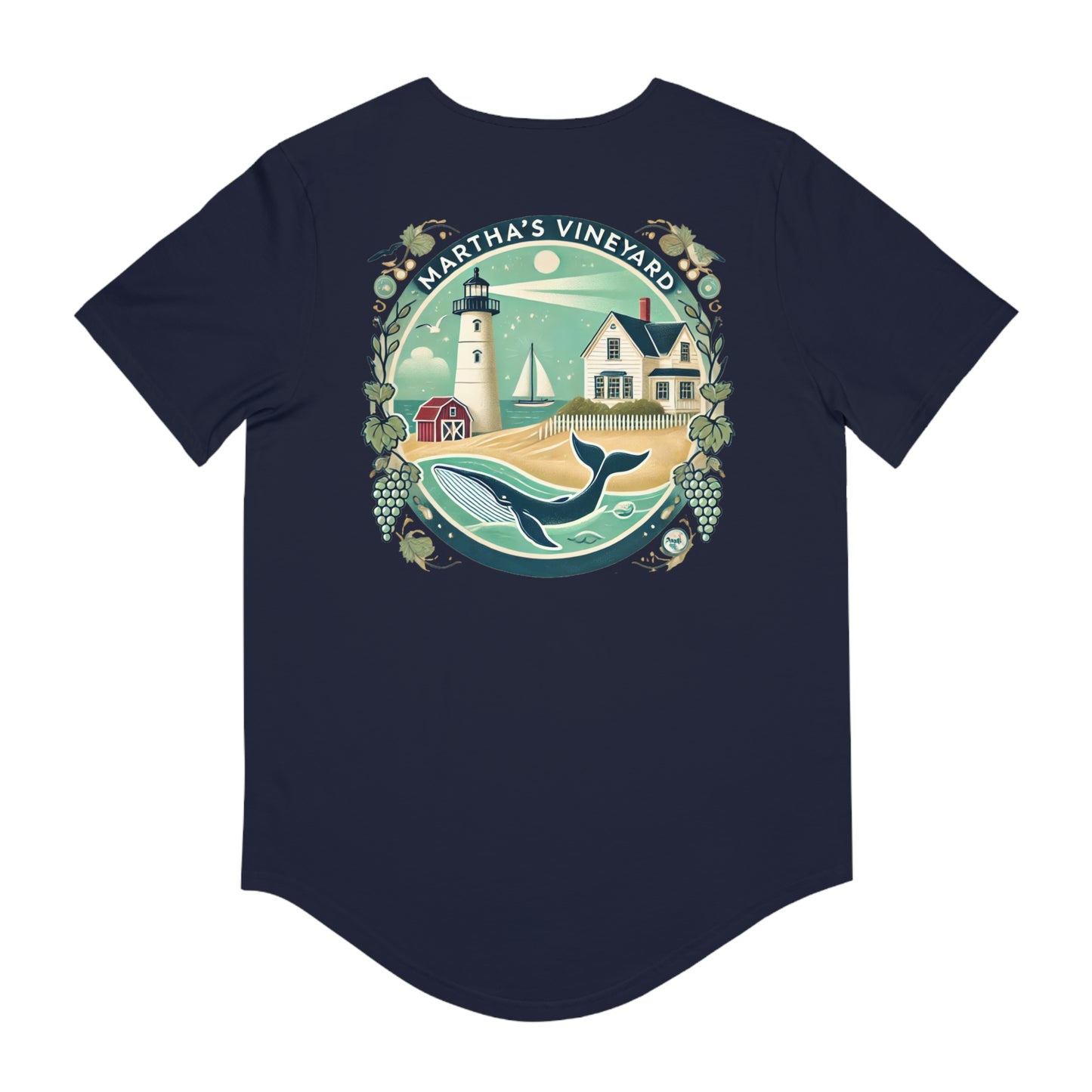 Vintage Martha's Vineyard Men's Jersey Curved Hem Tee