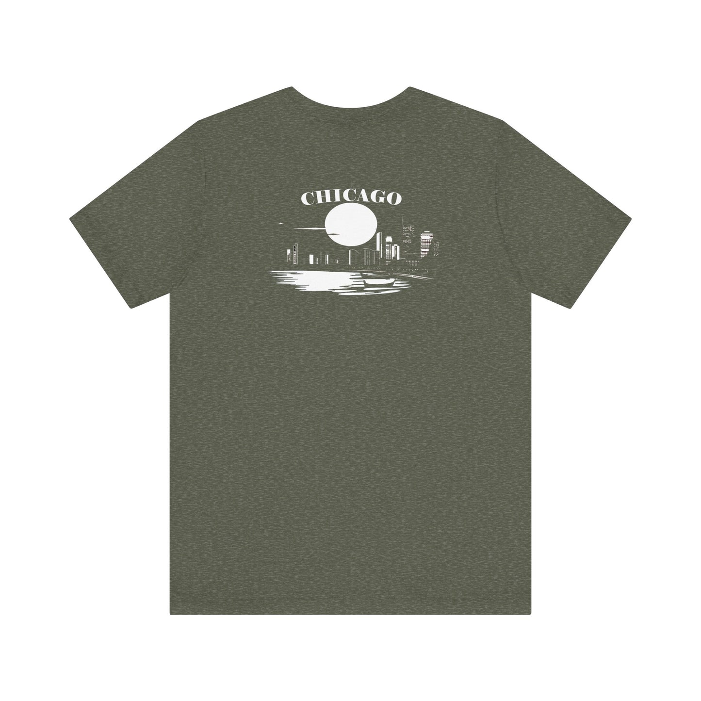 Mystery Noir Chicago Skyline Sunset Unisex Jersey Short Sleeve Tee