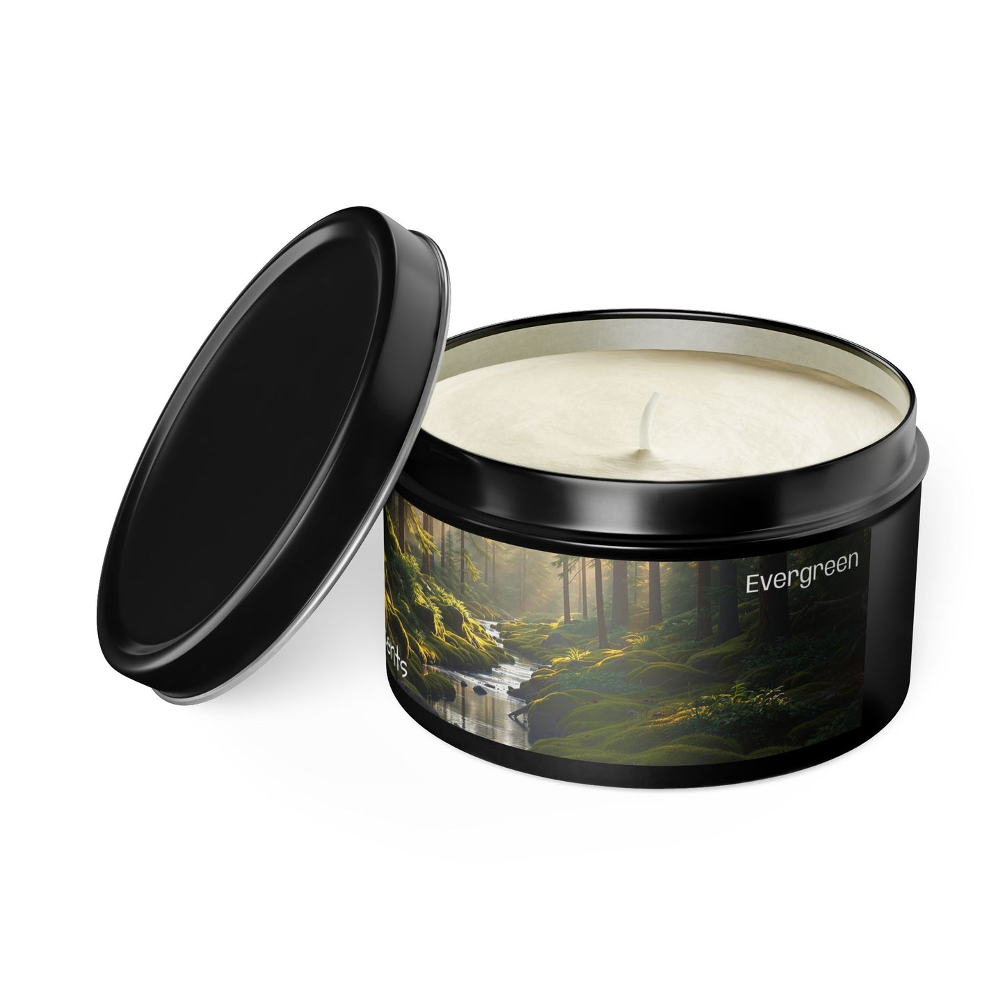 Evergreen Scented Rustic Tin Candle