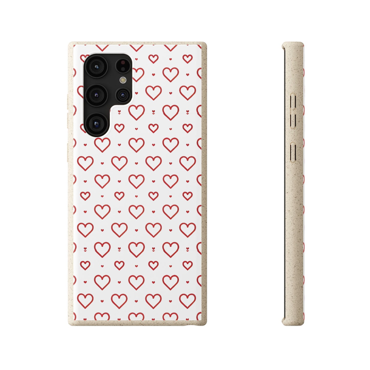Red Hearts Print MagSafe Biodegradable Phone Case