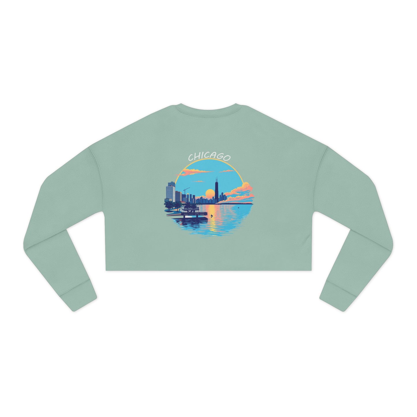 Retro Chicago Sunset Women's Cropped Sweatshirt