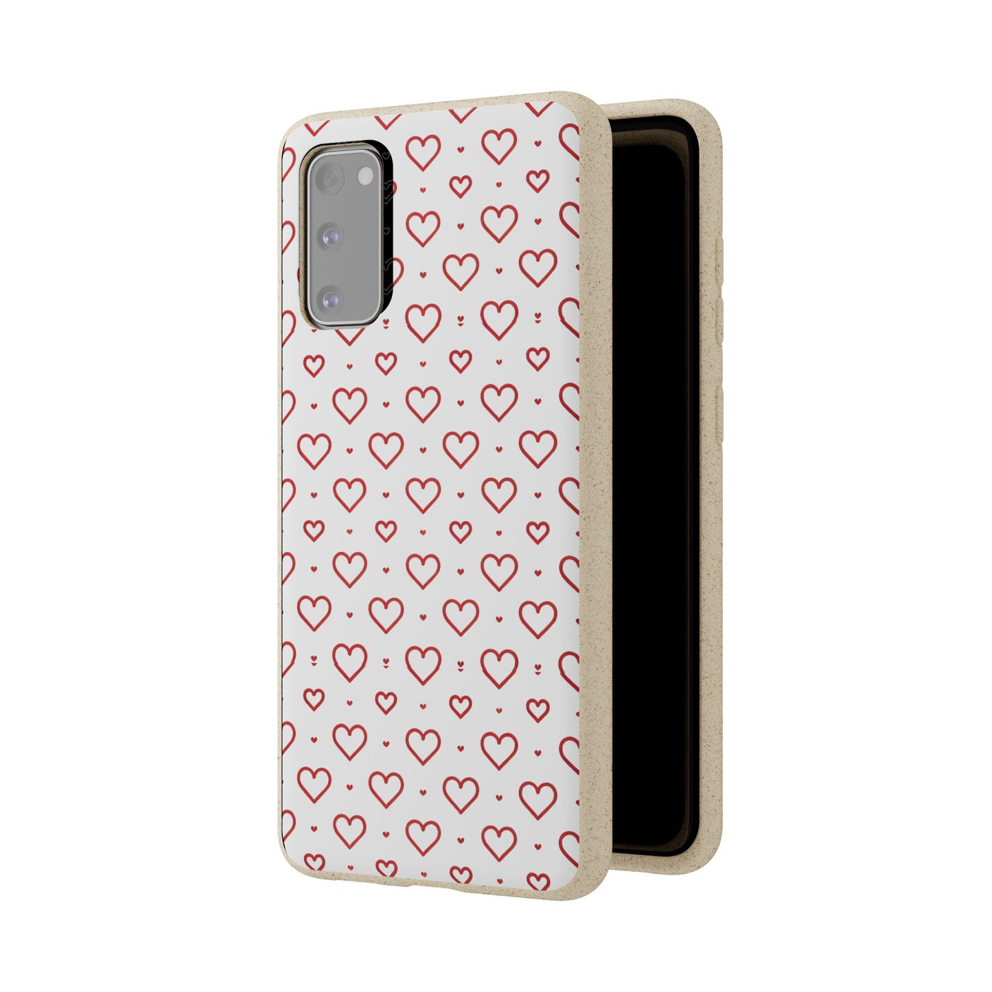 Red Hearts Print MagSafe Biodegradable Phone Case