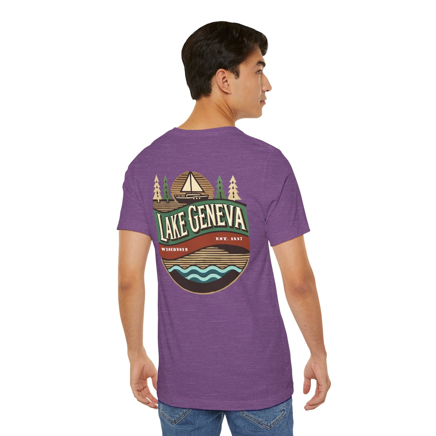 Retro Lake Geneva Unisex Jersey Short Sleeve Tee
