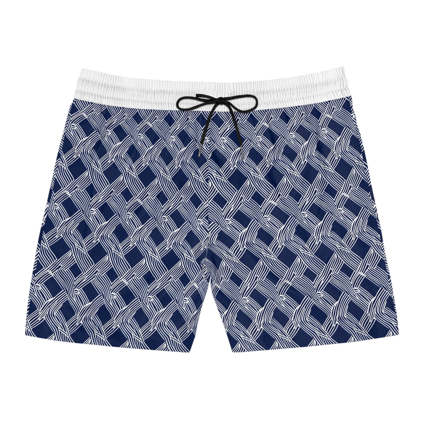 Nautical Woven Design Men's Mid-Length Swim Shorts