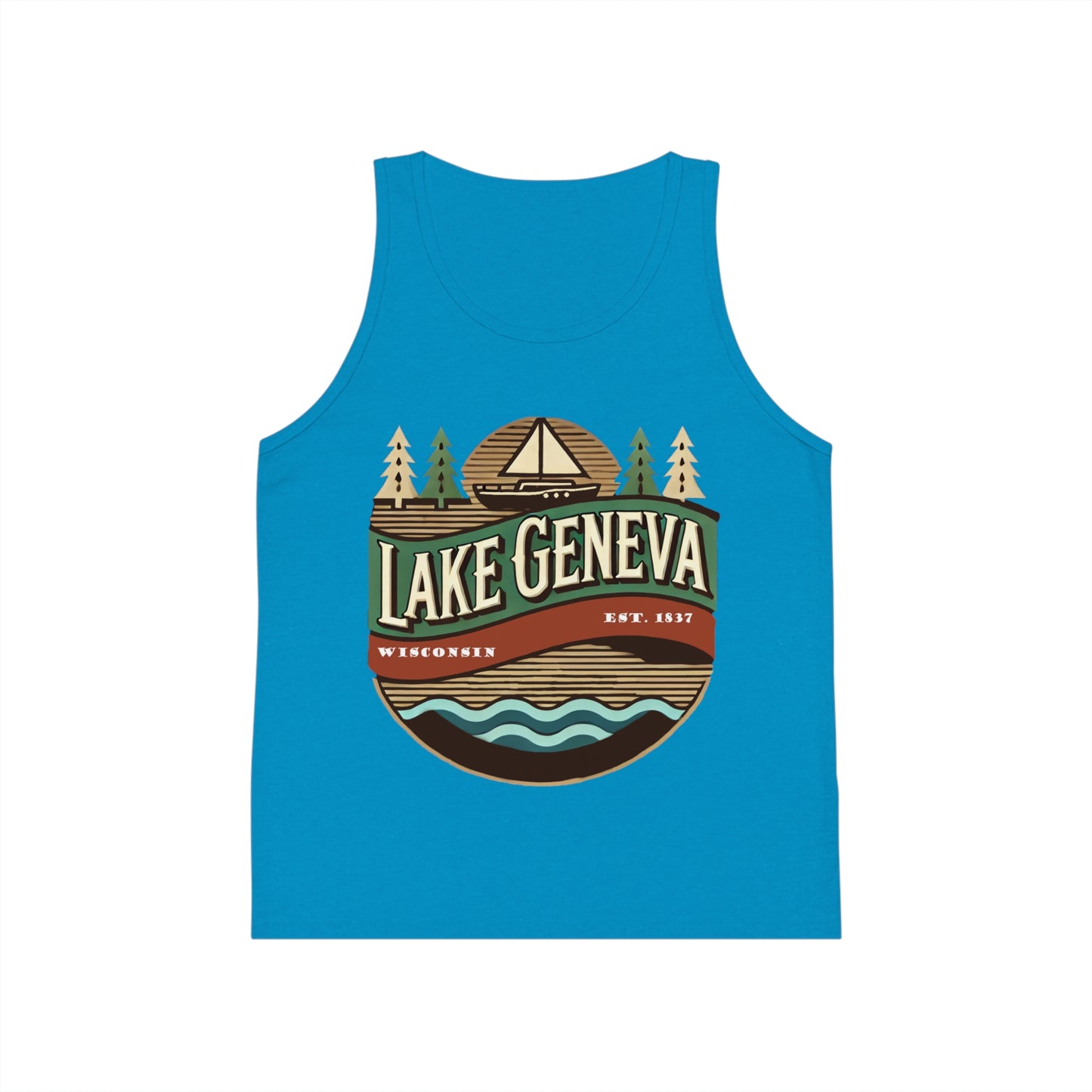 Retro Lake Geneva Unisex Kids Jersey Tank Top