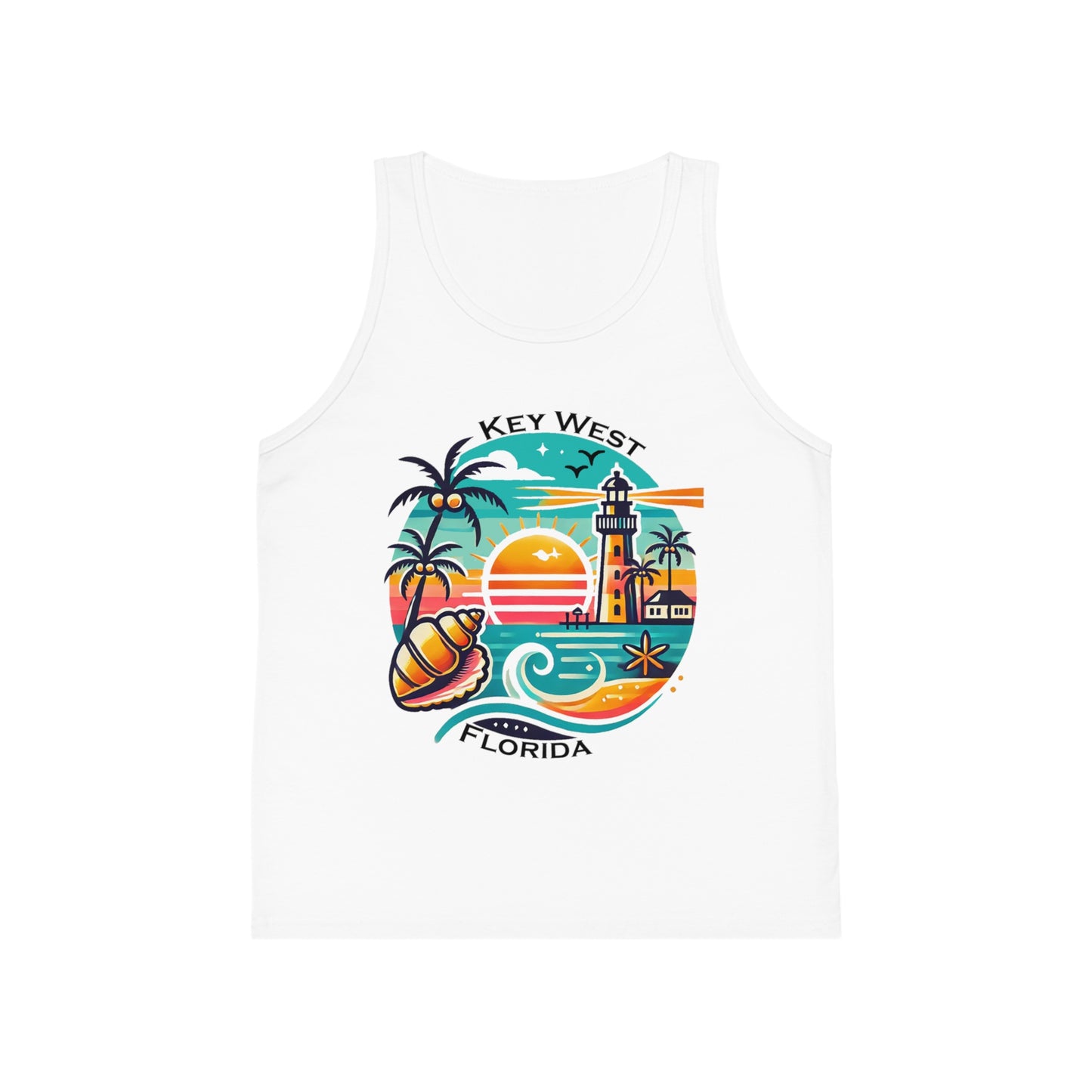 Vibrant Key West Unisex Kids Jersey Tank Top