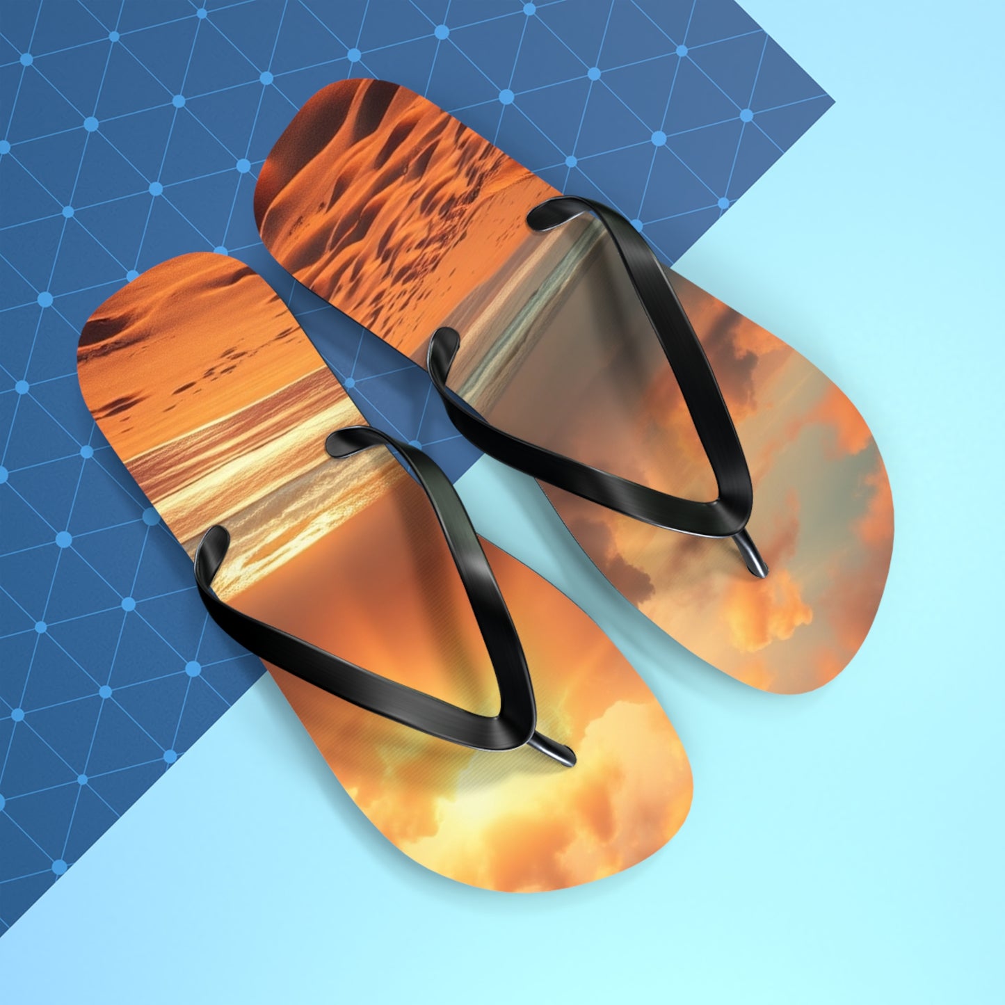 Sandy Beach Sunset Flip Flops