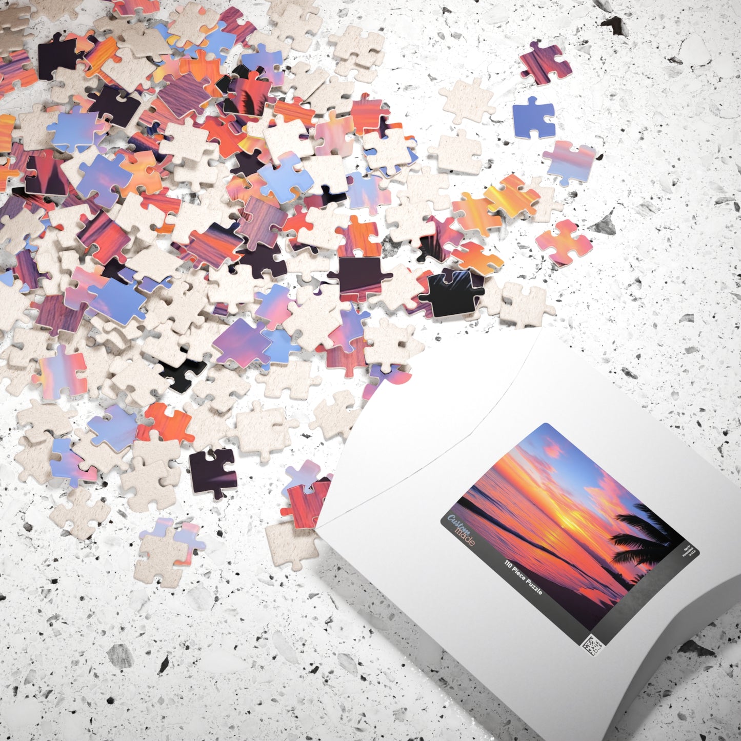 Tropical Beach at Sunset Jigsaw Puzzle