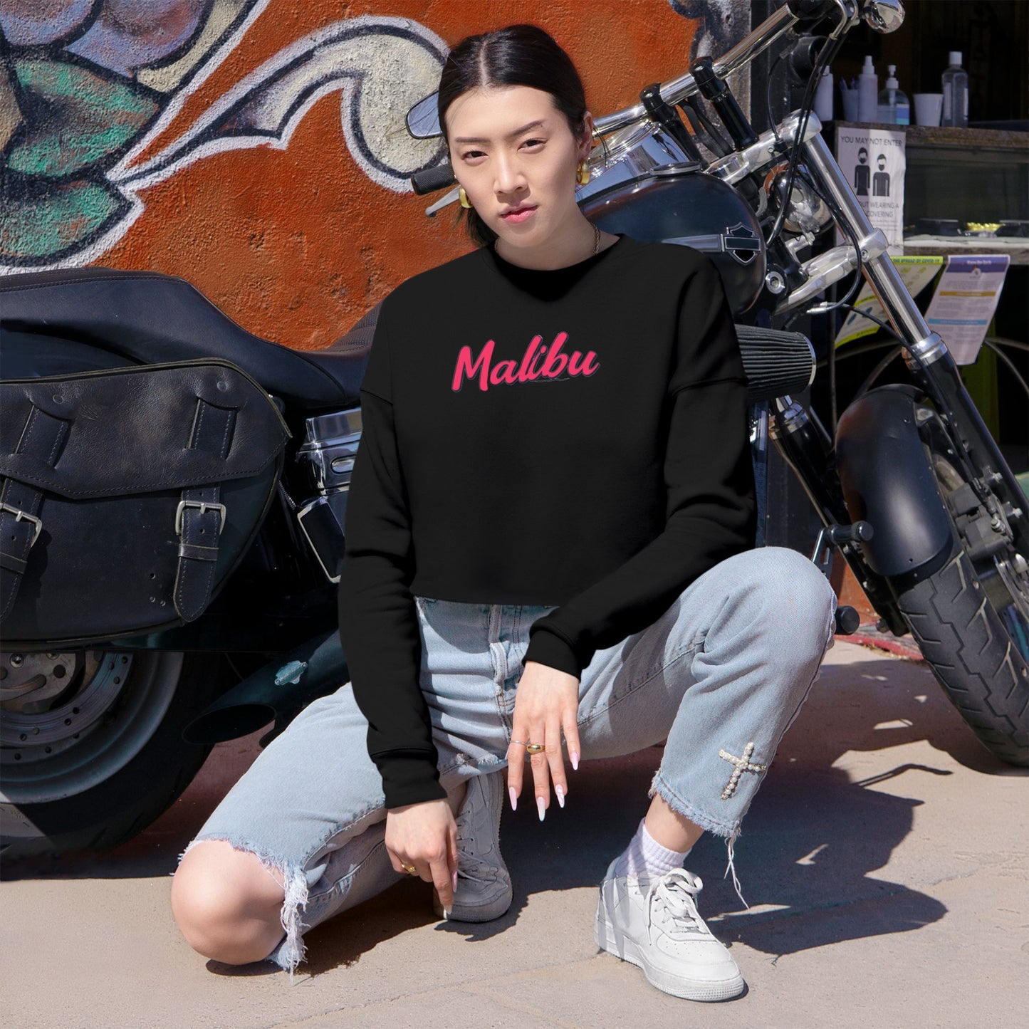 Retro Malibu Women's Cropped Sweatshirt