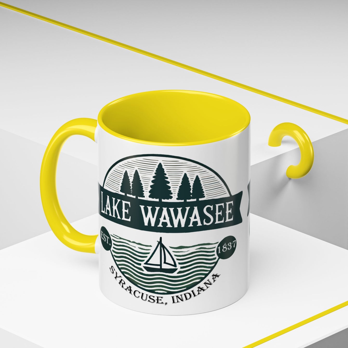 Vintage Lake Wawasee Accent Coffee Mug