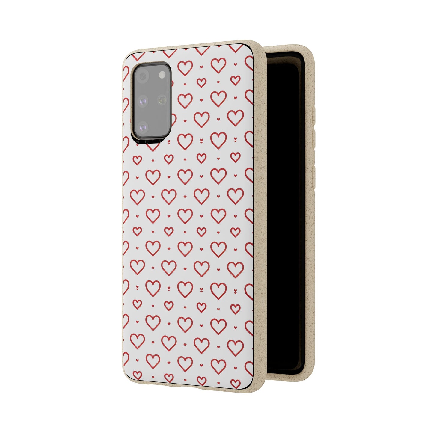Red Hearts Print MagSafe Biodegradable Phone Case