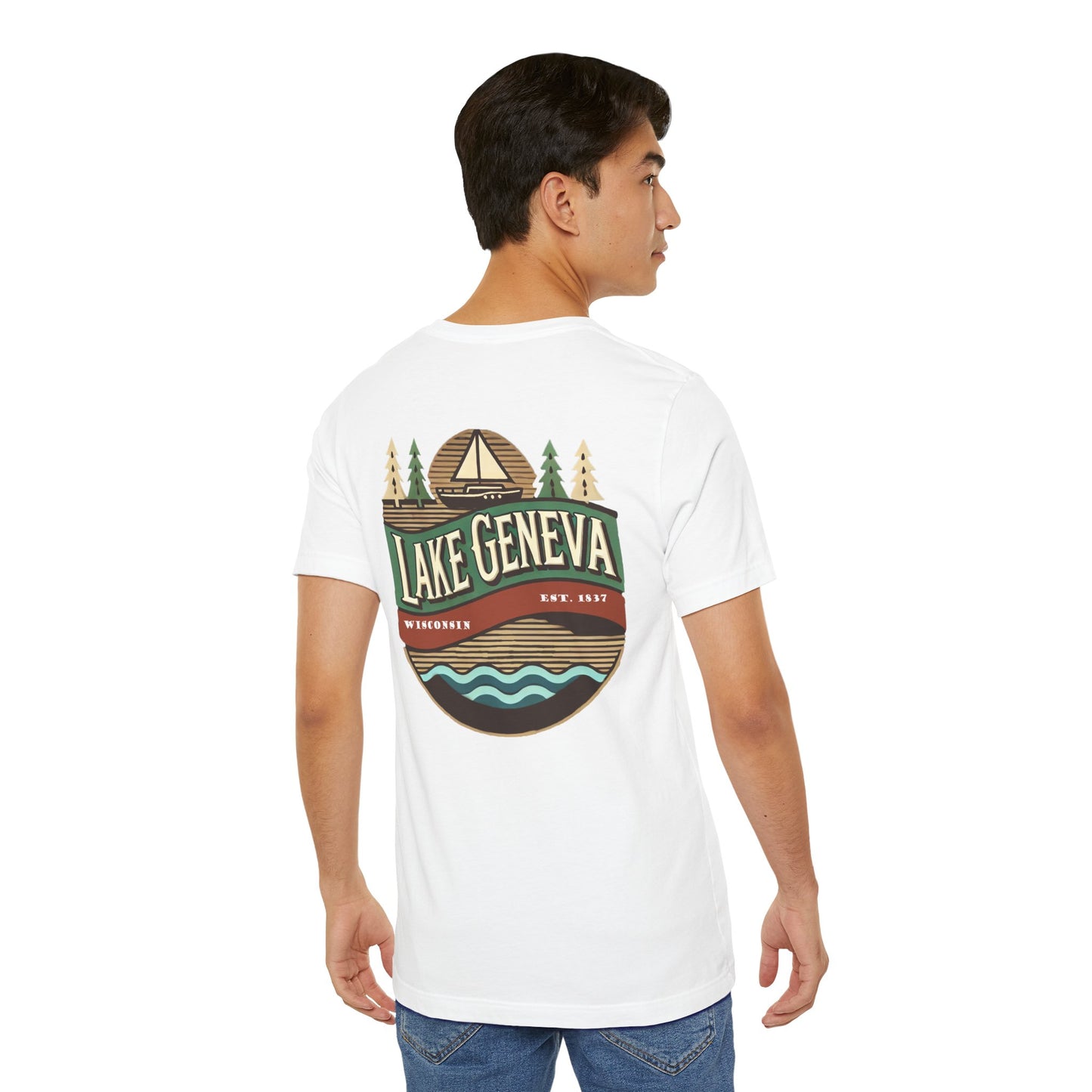 Retro Lake Geneva Unisex Jersey Short Sleeve Tee