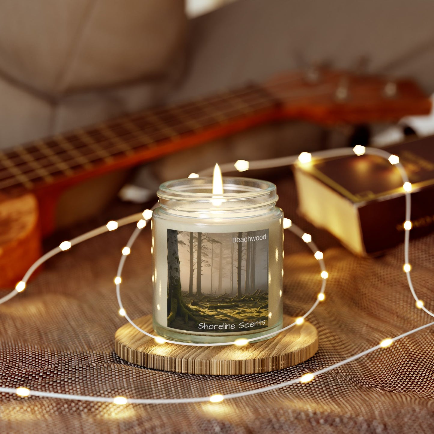 Beachwood Scented Coconut Apricot Wax Candle