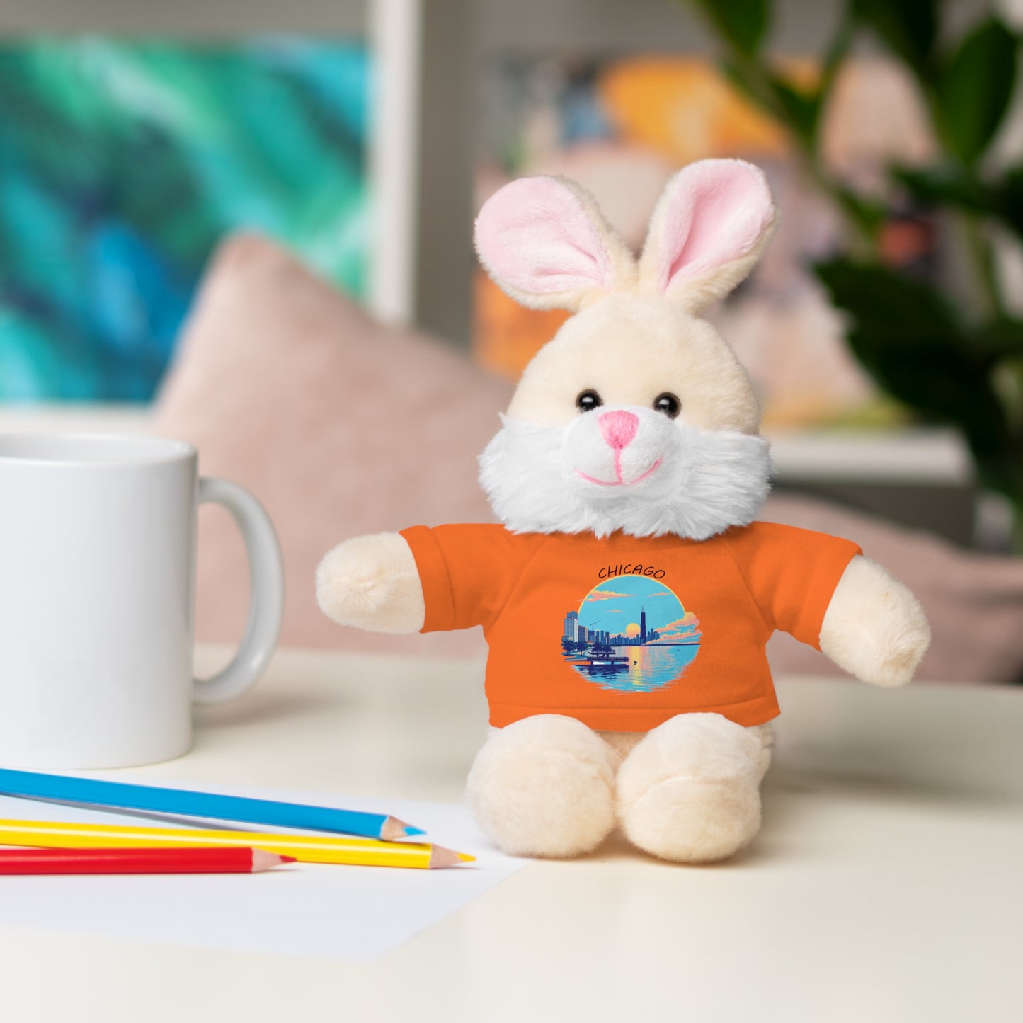 Retro Chicago Sunset Stuffed Animals with Tee