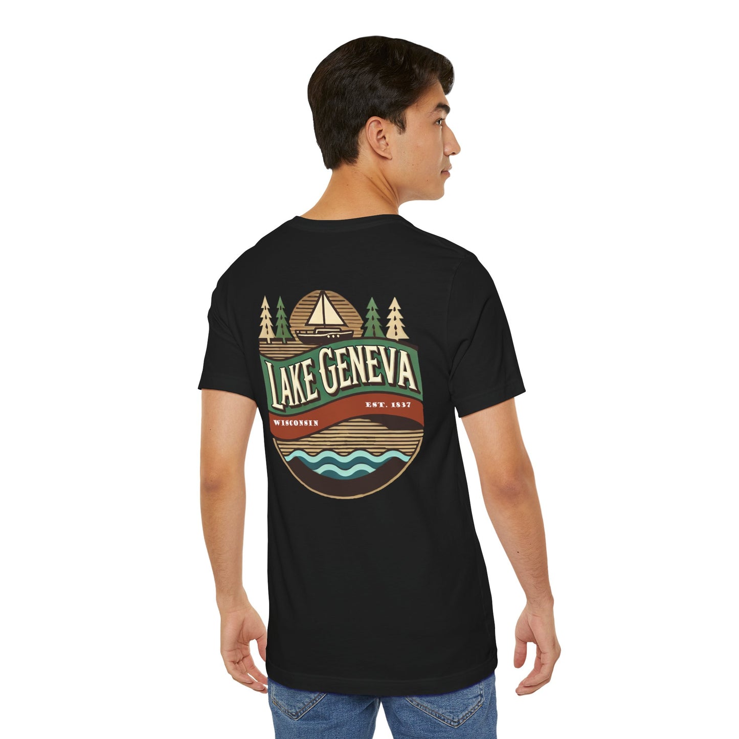 Retro Lake Geneva Unisex Jersey Short Sleeve Tee