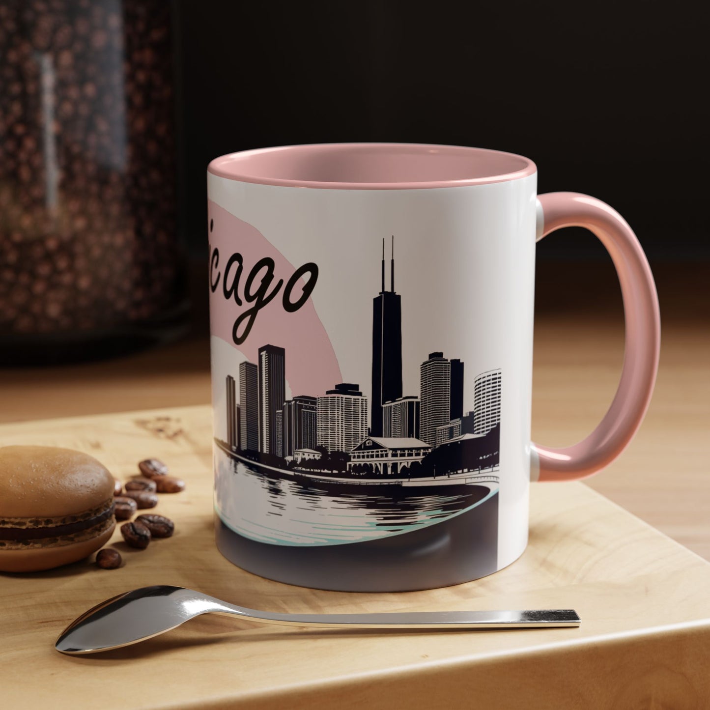 Elegant Chicago Skyline Accent Coffee Mug