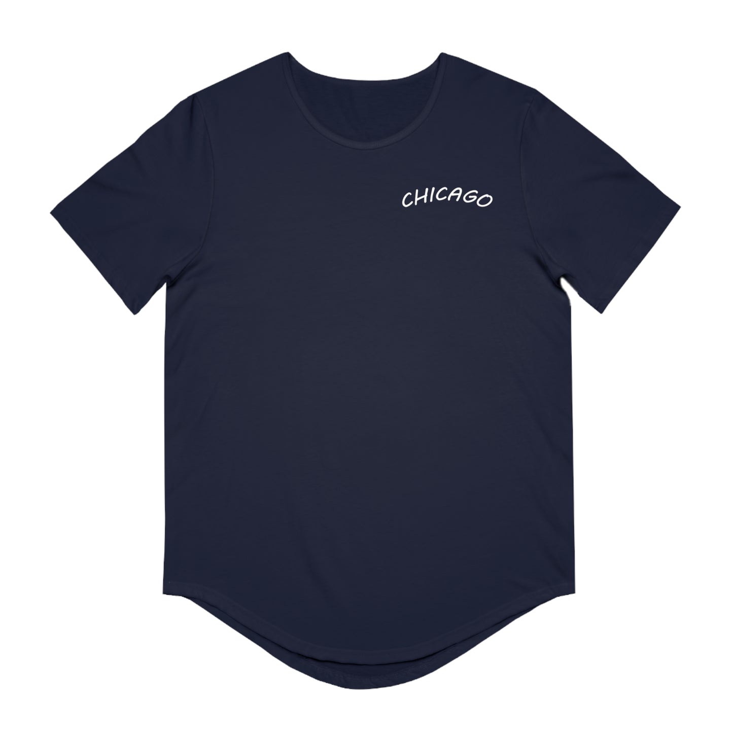 Retro Chicago Sunset Men's Jersey Curved Hem Tee