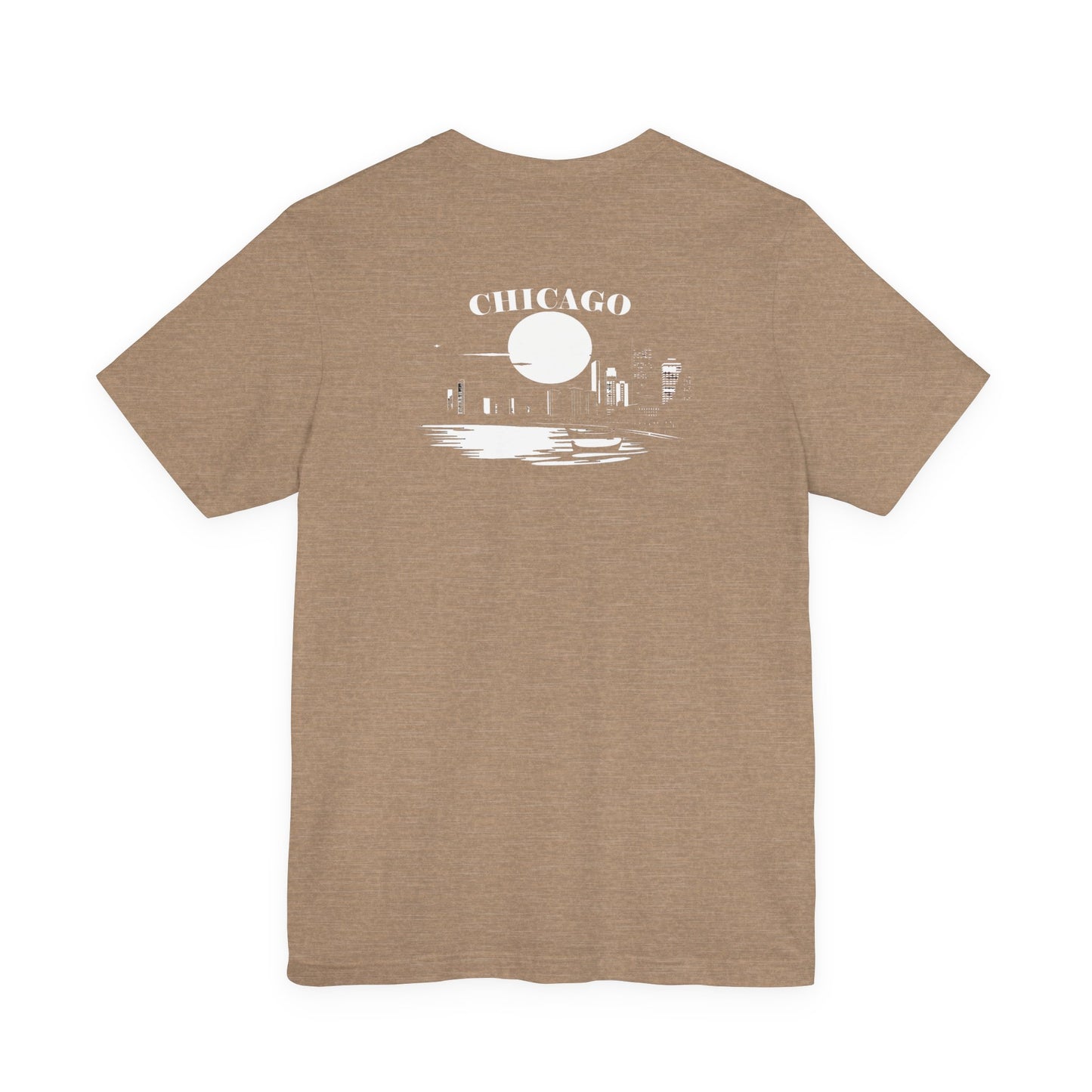 Mystery Noir Chicago Skyline Sunset Unisex Jersey Short Sleeve Tee