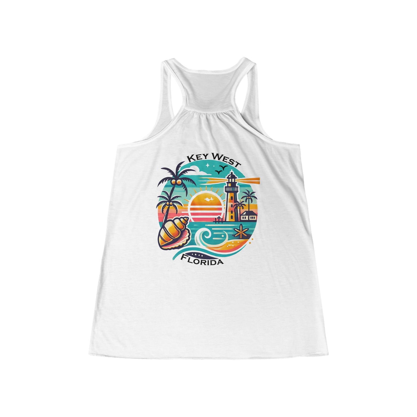 Vibrant Key West Women's Flowy Racerback Tank