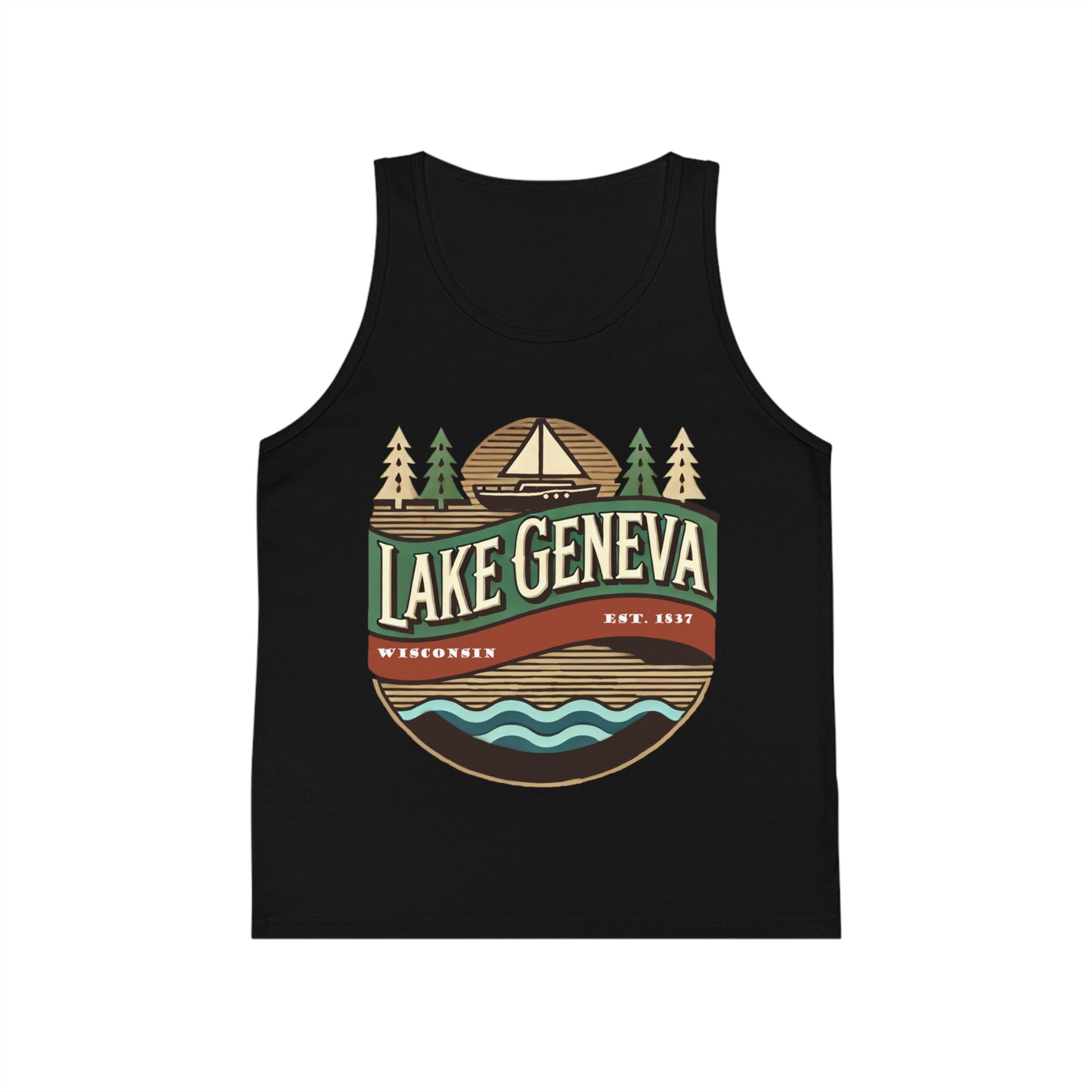 Retro Lake Geneva Unisex Kids Jersey Tank Top