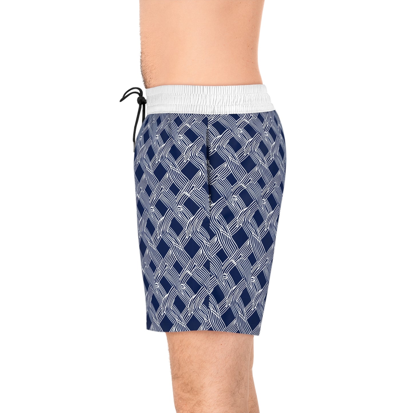 Nautical Woven Design Men's Mid-Length Swim Shorts