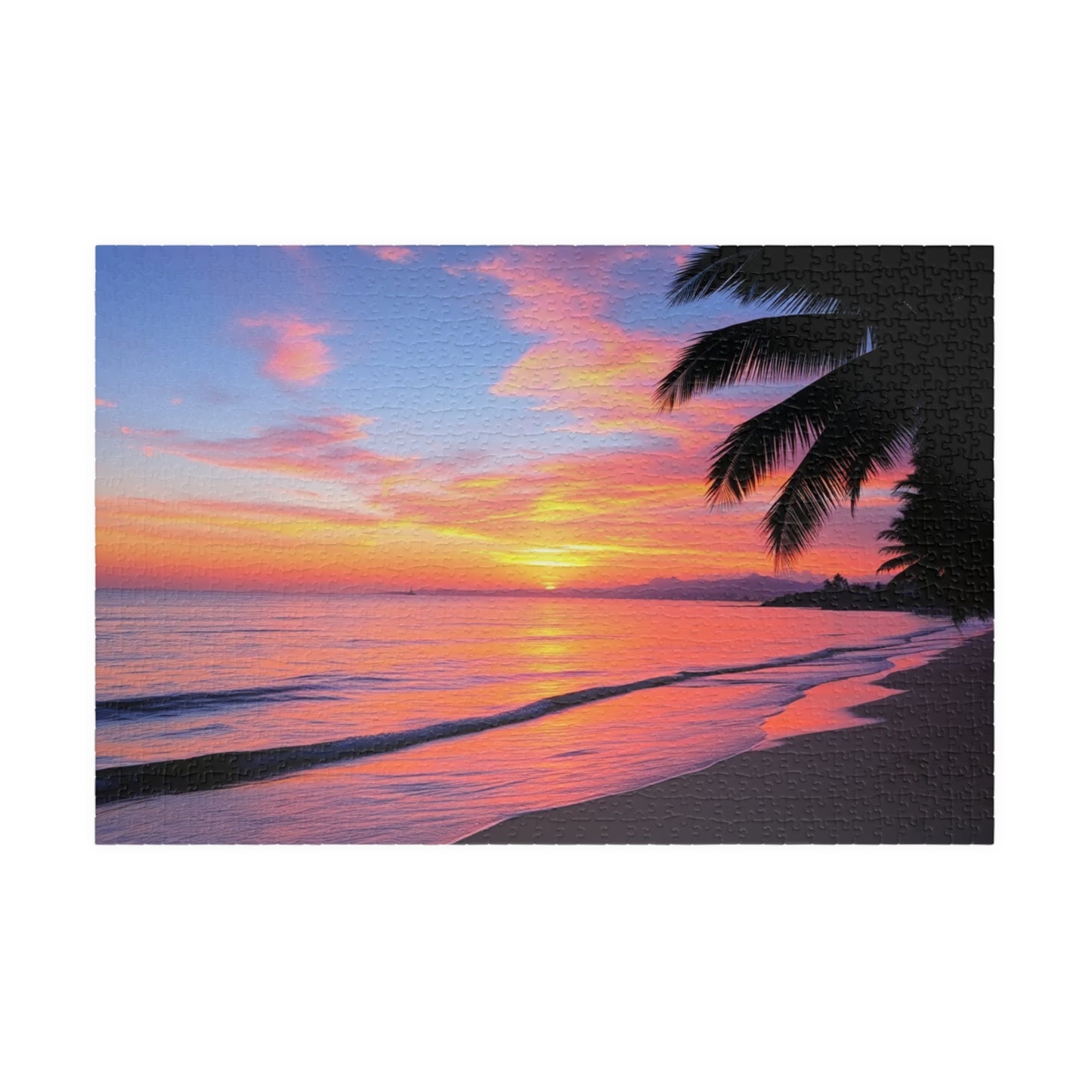 Tropical Beach at Sunset Jigsaw Puzzle