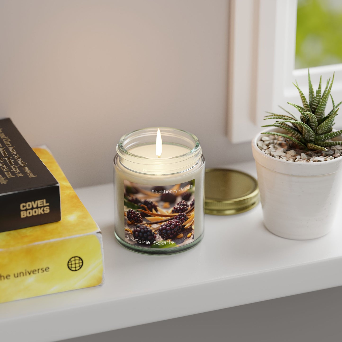 Blackberry + Vanilla Scented Coconut Apricot Wax Candle