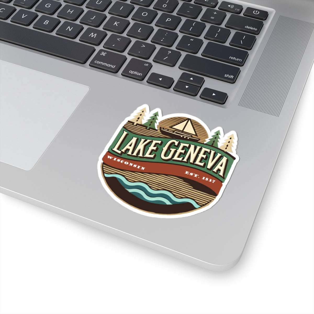 Retro Lake Geneva Kiss-Cut Sticker