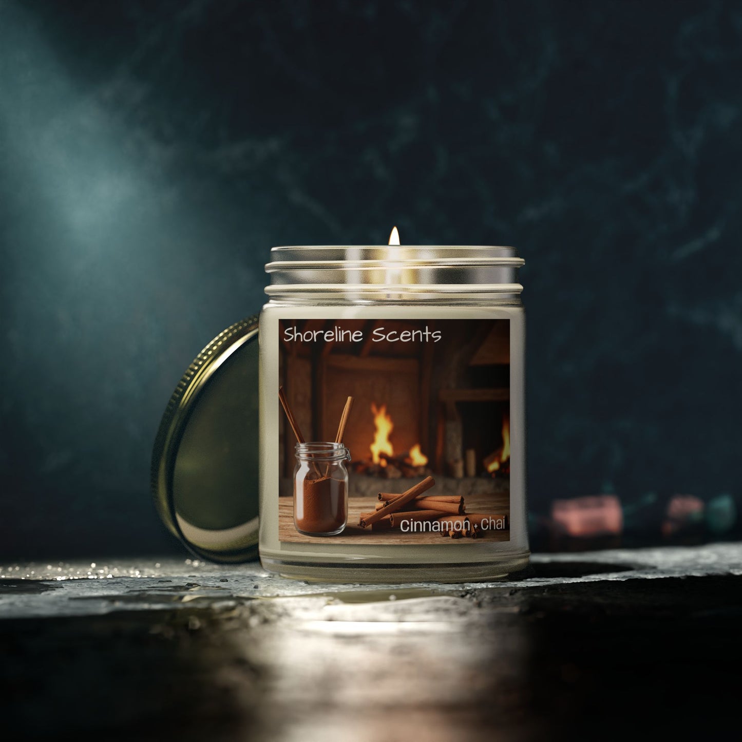Cinnamon + Chai Scented Coconut Apricot Wax Candle